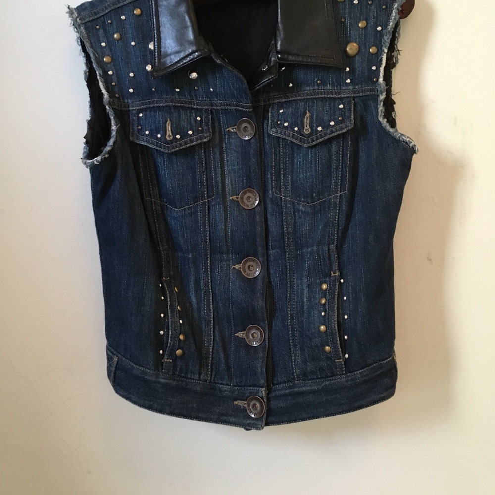 Denim vest with studs